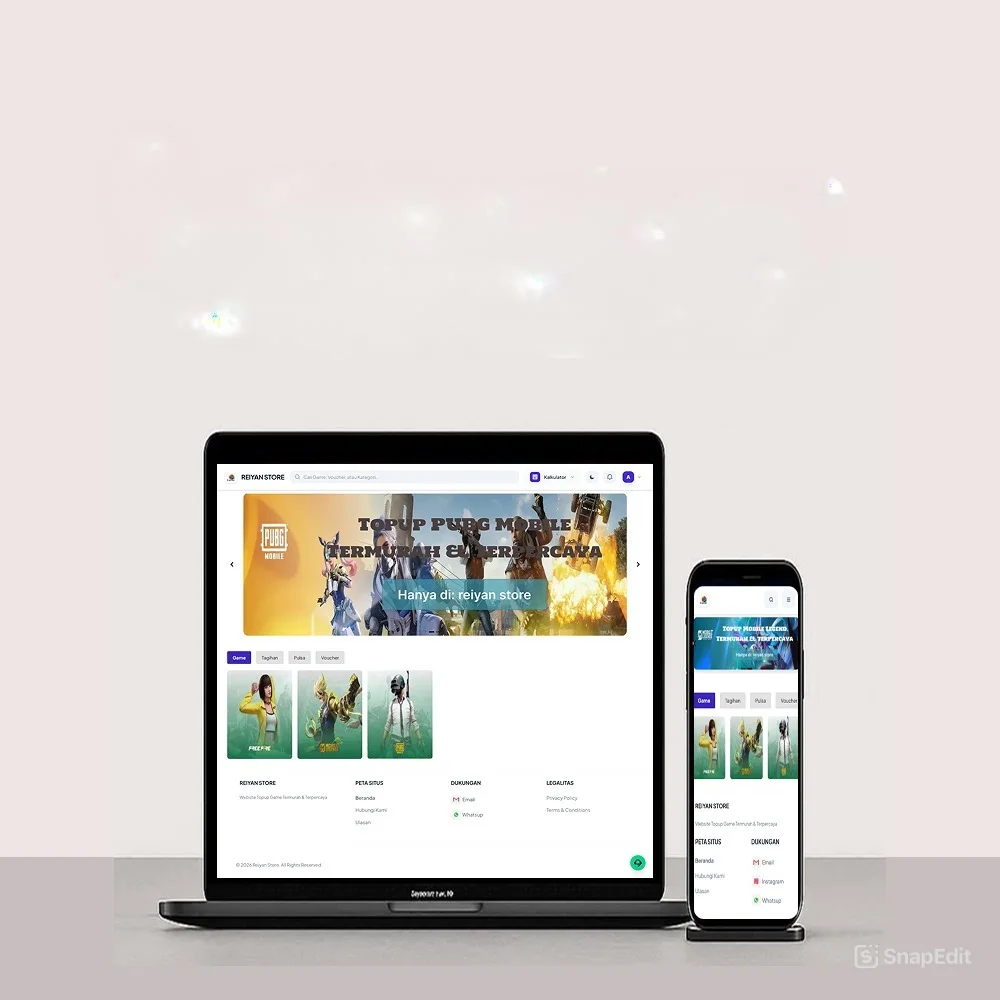 Website Top-Up Game & Digital Voucher Multi-Payment